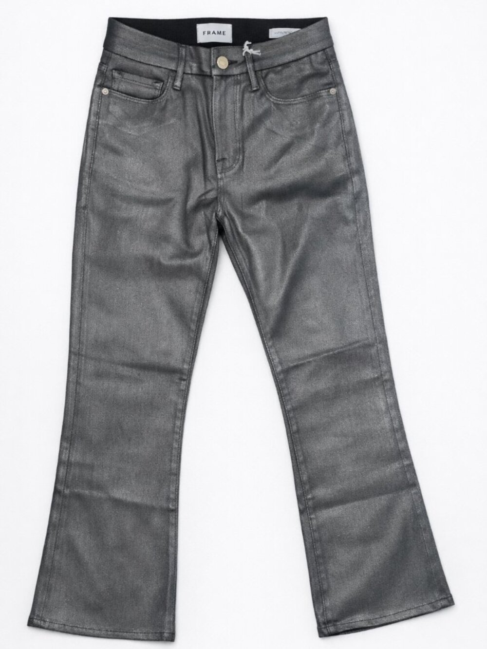 Frame Denim Silver-Coated Flare Jeans